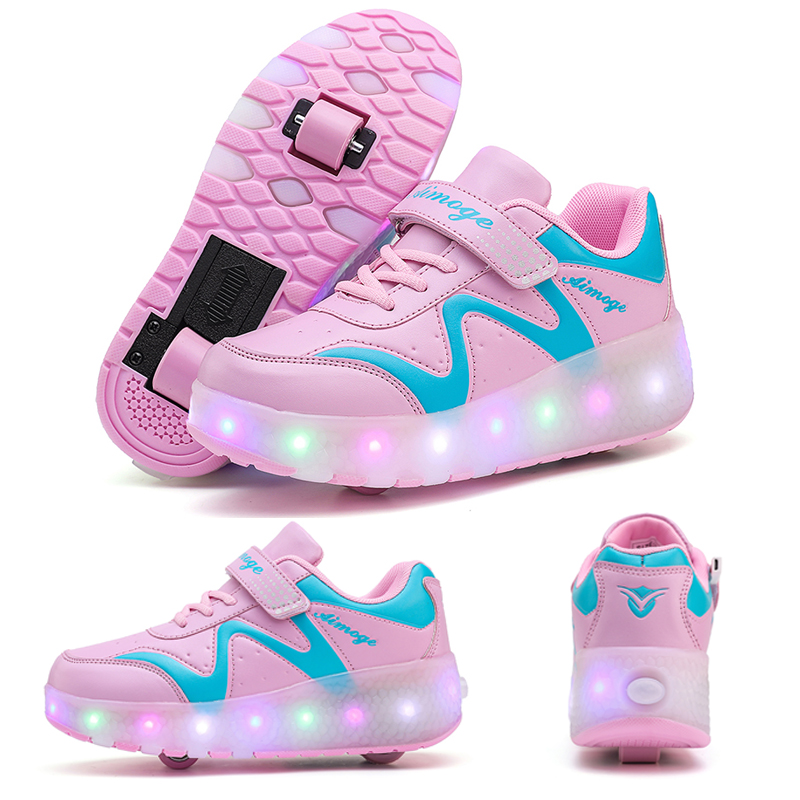 Street Fashion Boy - Świecące rolki na kółkach LED, proste