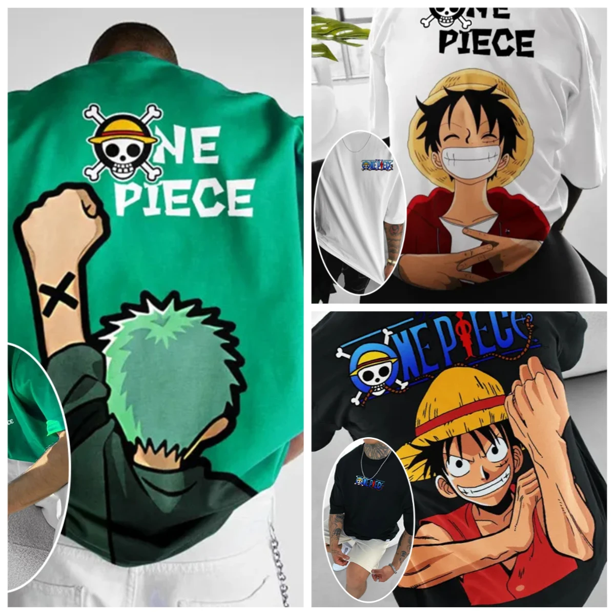 Street Fashion Trend 2025 - ONE PIECE Luffy Zoro Trendy letnie