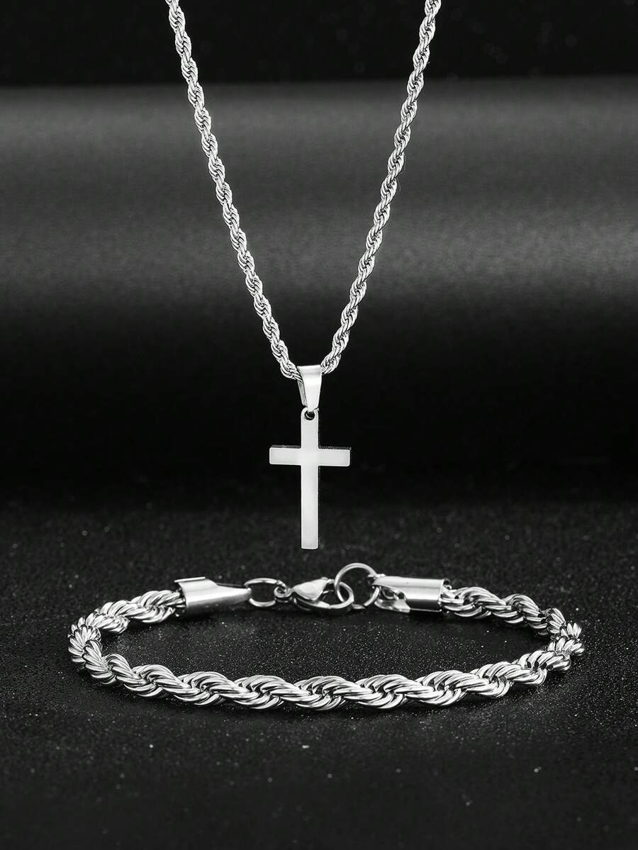 Street Fashion Necklace - 1 zestaw naszyjnika i bransoletki z