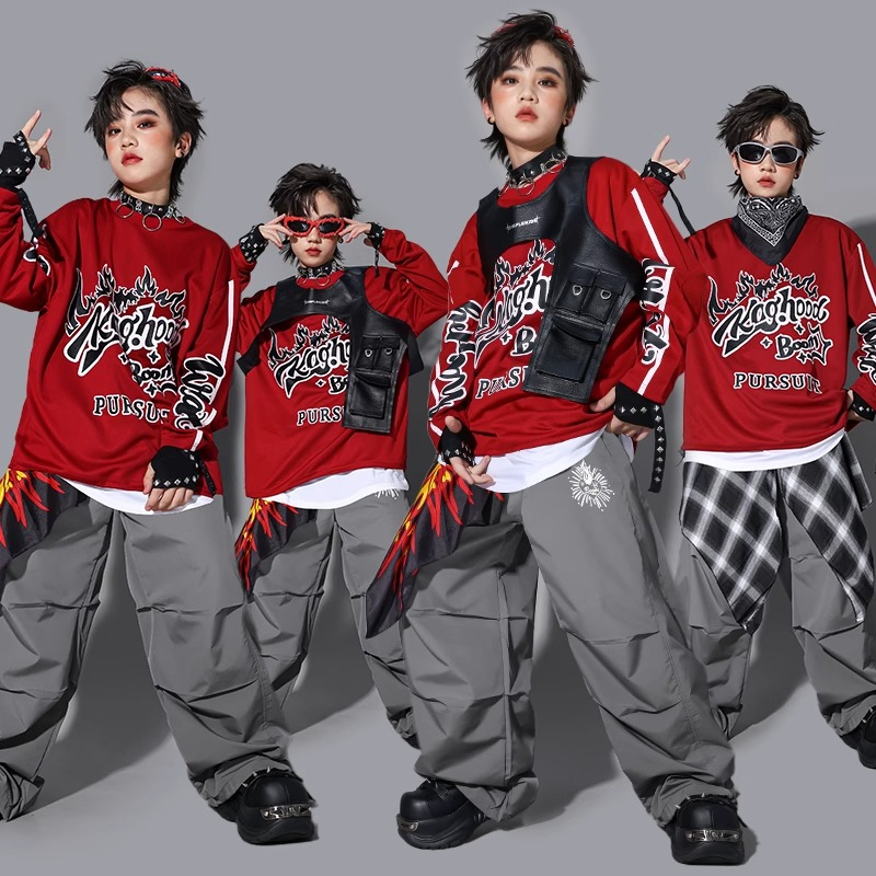 Street Fashion For Boy - Chłopięce bluzy K-pop, modne kamizelki, luźne