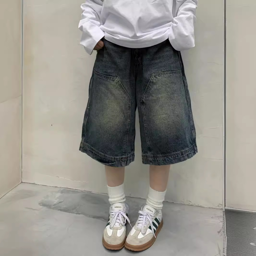 Street Fashion Baggy - Damskie szorty jeansowe Y2K vintage baggy,