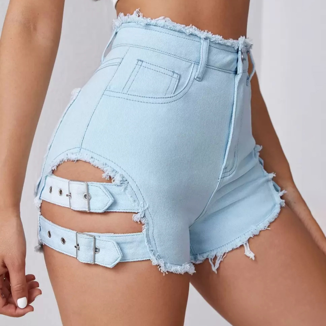 Street Fashion Hot - Damskie dżinsowe szorty z wysokim stanem,