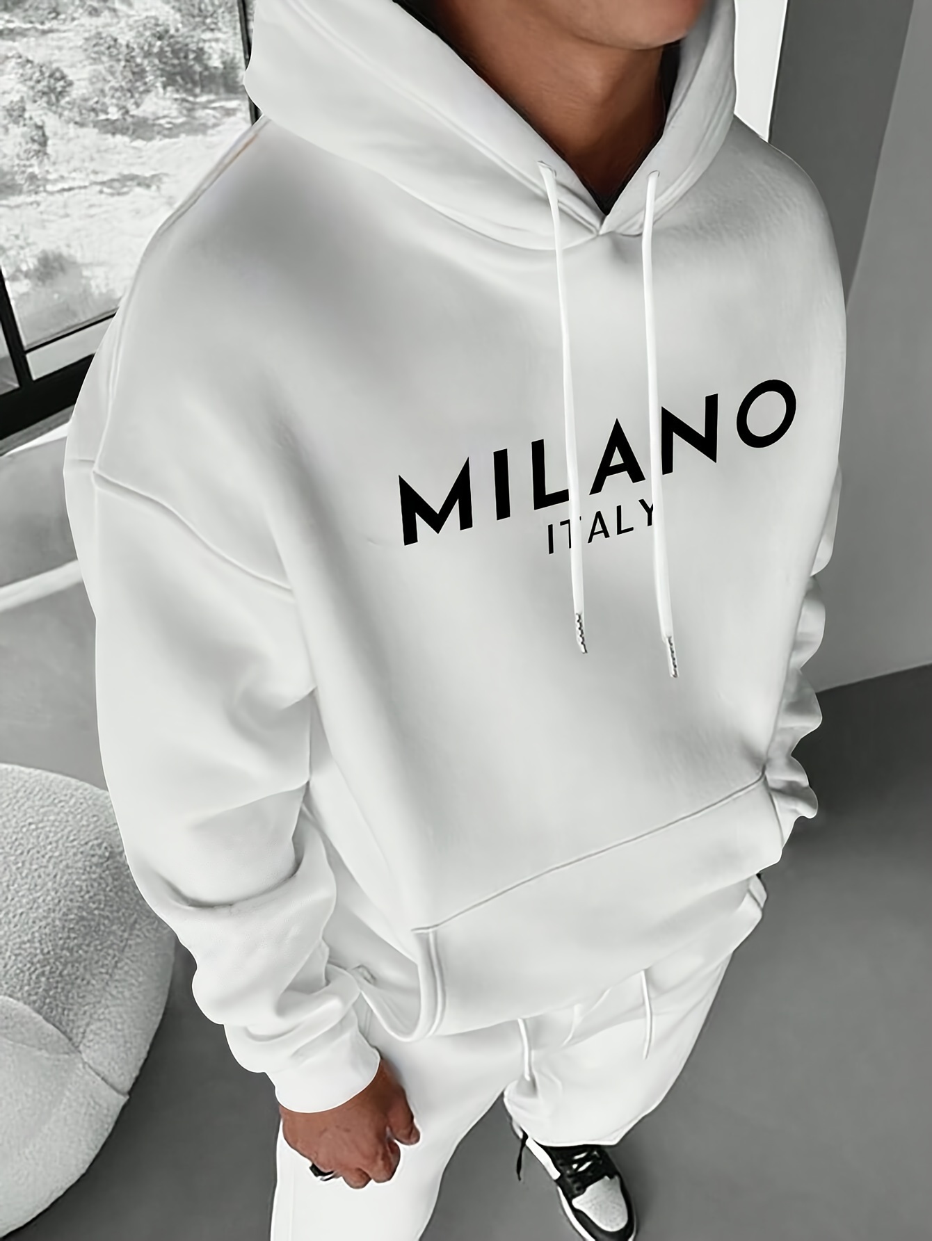 Street Fashion Of Milan - Bluza z kapturem Milan Letter Męska