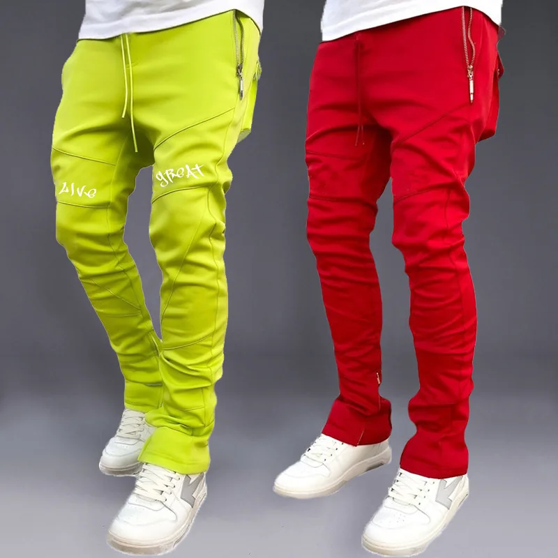 Street Fashion Korean - Spodnie sportowe Męskie koreańskie, jesienne, wiązane