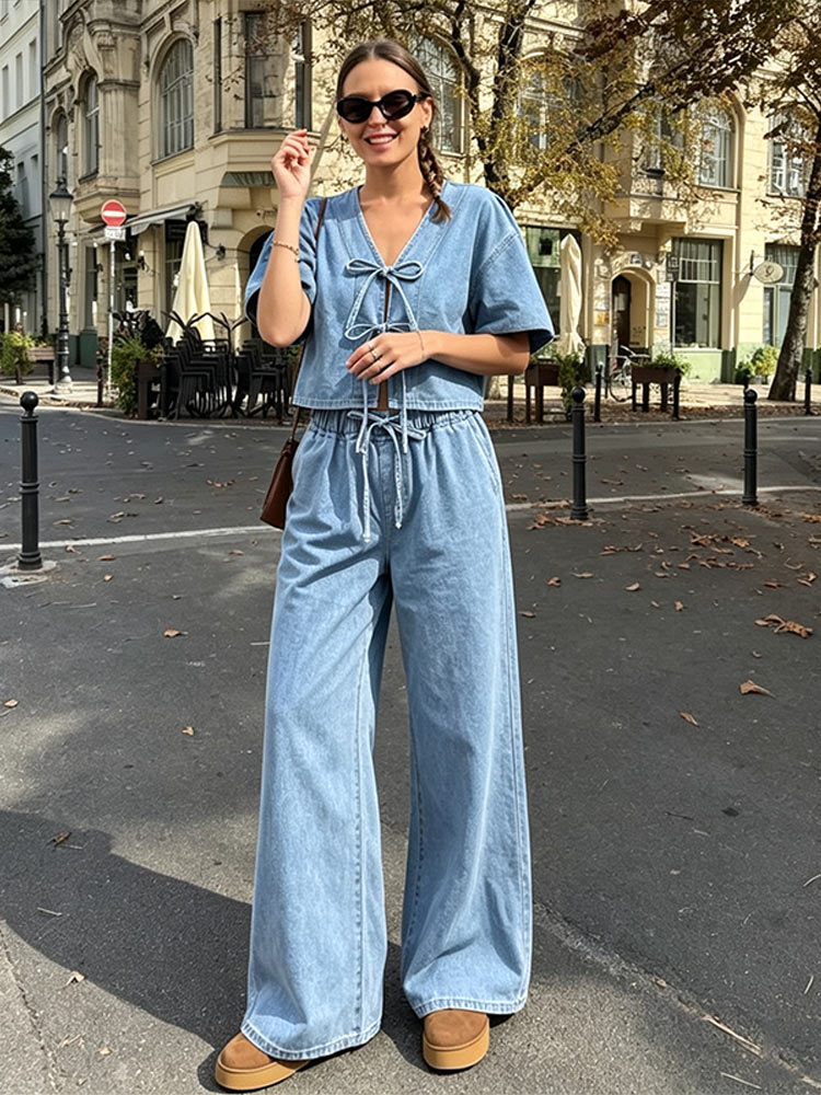 Street Fashion Necklace - Damski zestaw: codzienna koszula z krótkim