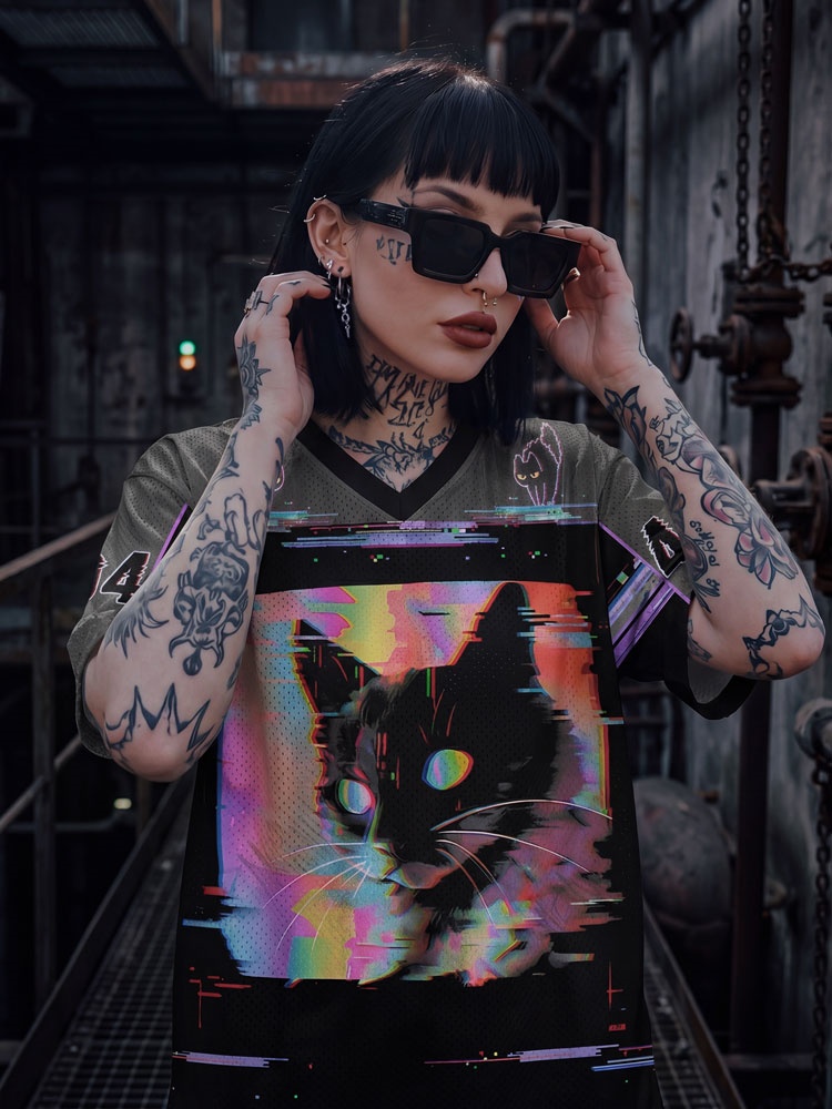 Street Fashion Theme - Koszulka z krótkim rękawem i dekoltem