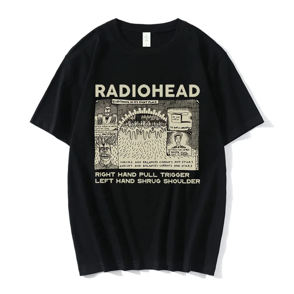 Street Fashion For Boy - Klasyczna koszulka Radiohead w stylu vintage,