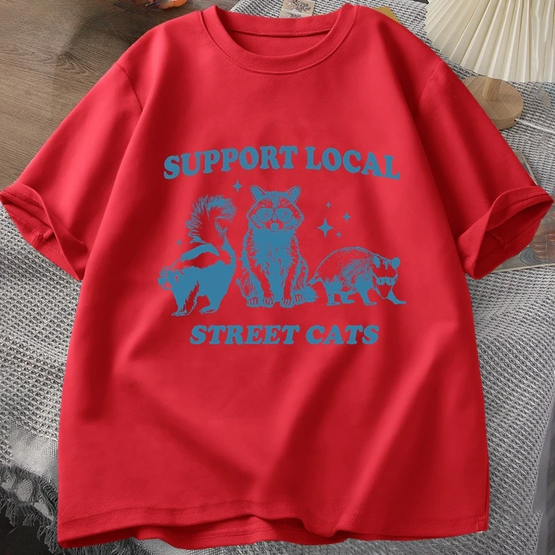 Koszulka Retro z Grafiką Szopa – Fashion Street Cat recenzja i cena
