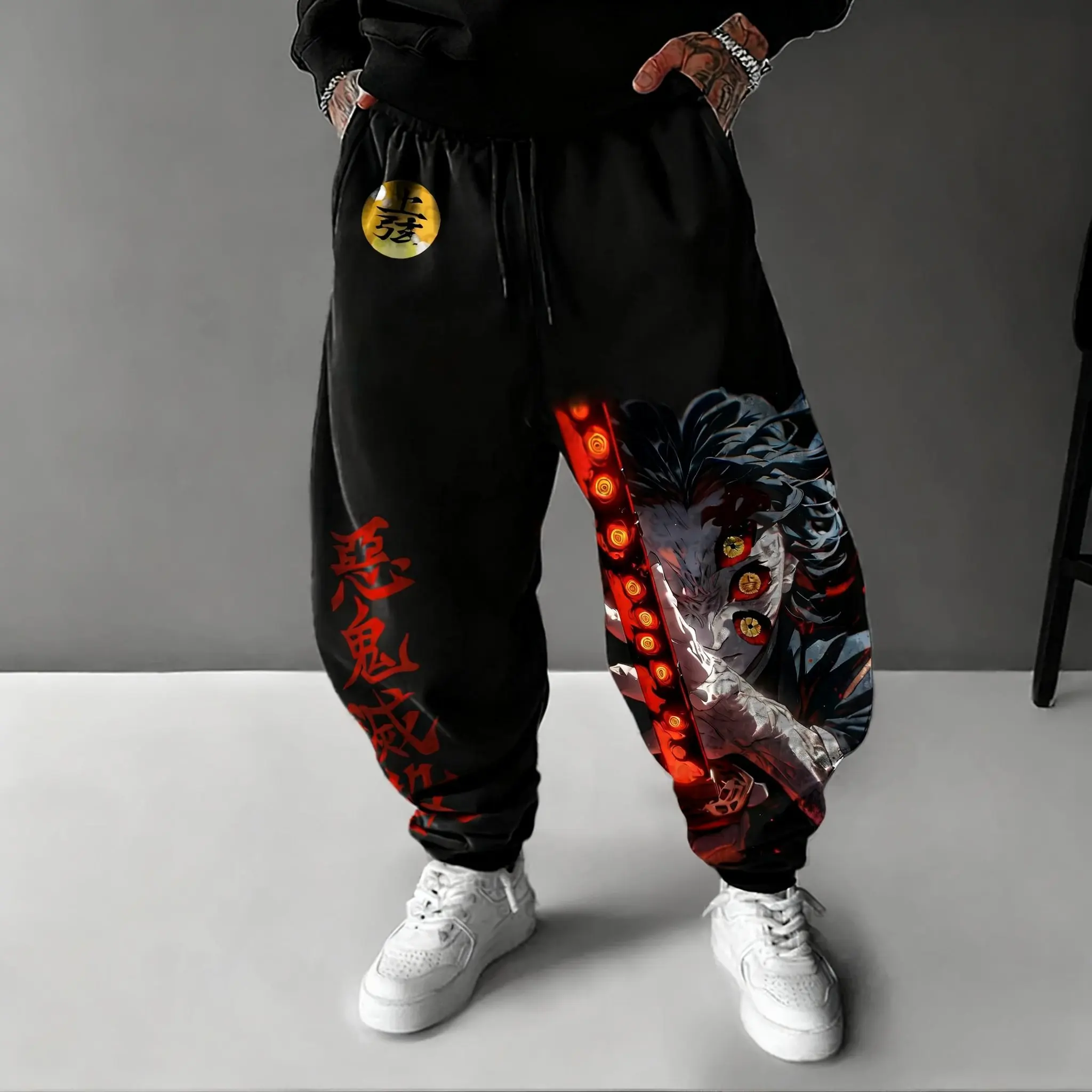 Spodnie Demon Slayer Akaza Ani – Street Fashion Baggy recenzja i cena