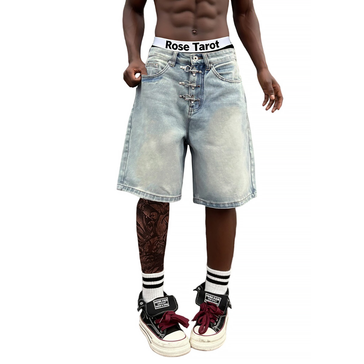 Krótkie, luźne jeansy męskie z – Street Fashion Baggy recenzja i cena