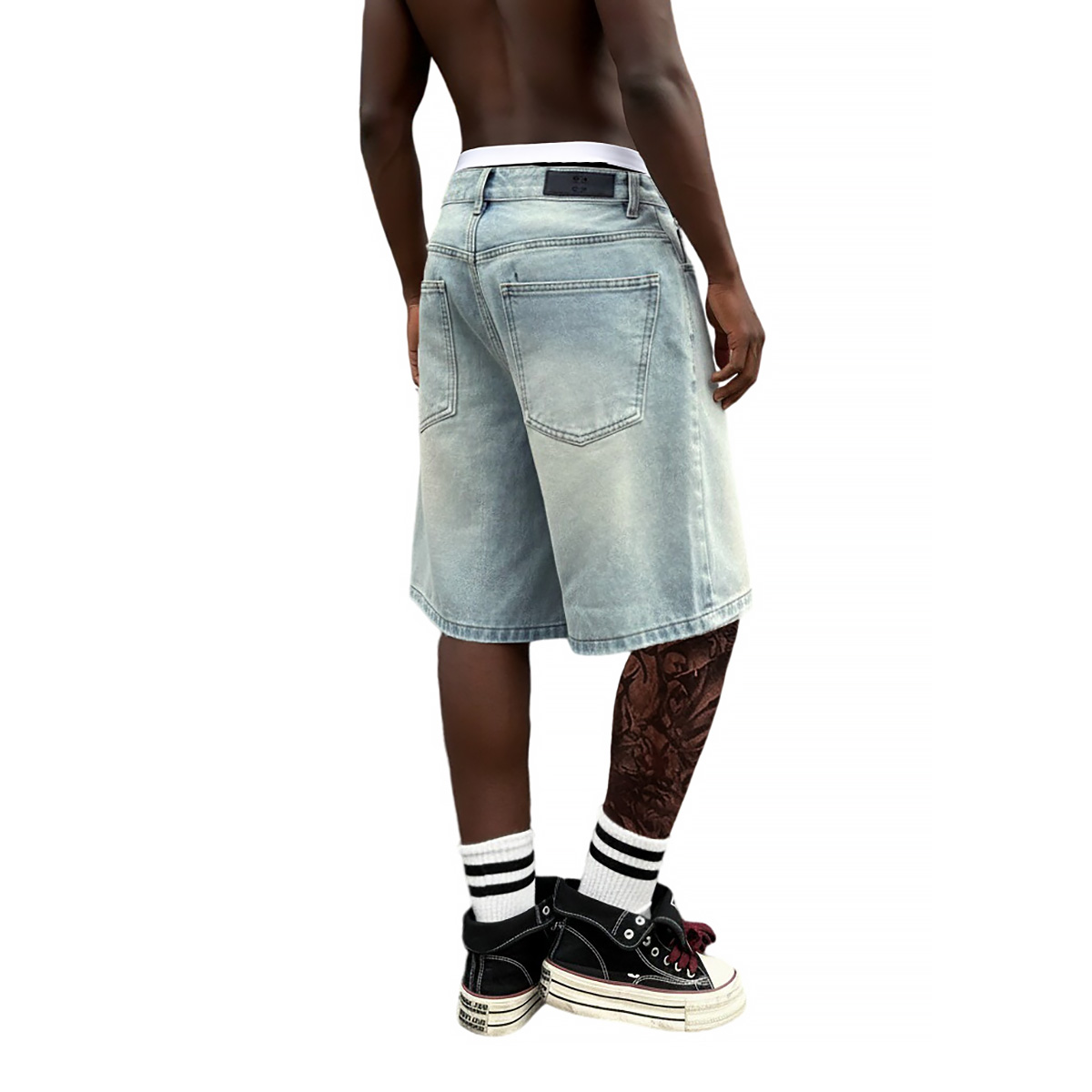 Krótkie, luźne jeansy męskie z – Street Fashion Baggy recenzja i cena