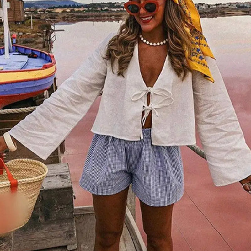 Letnia koszula damska sznurowa – Street Fashion Necklace recenzja i cena