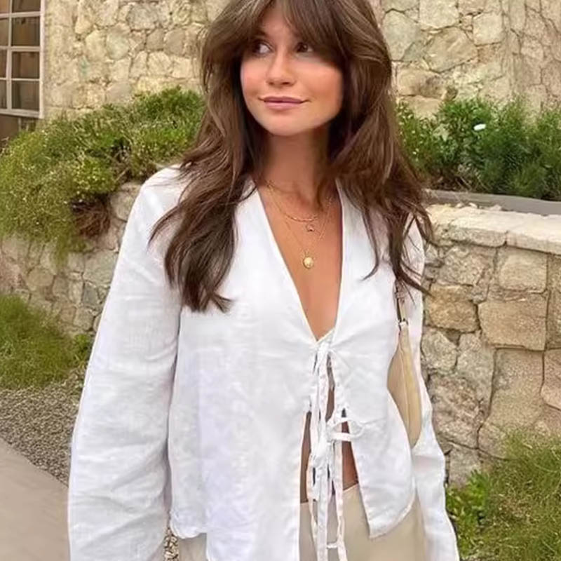 Letnia koszula damska sznurowa – Street Fashion Necklace recenzja i cena