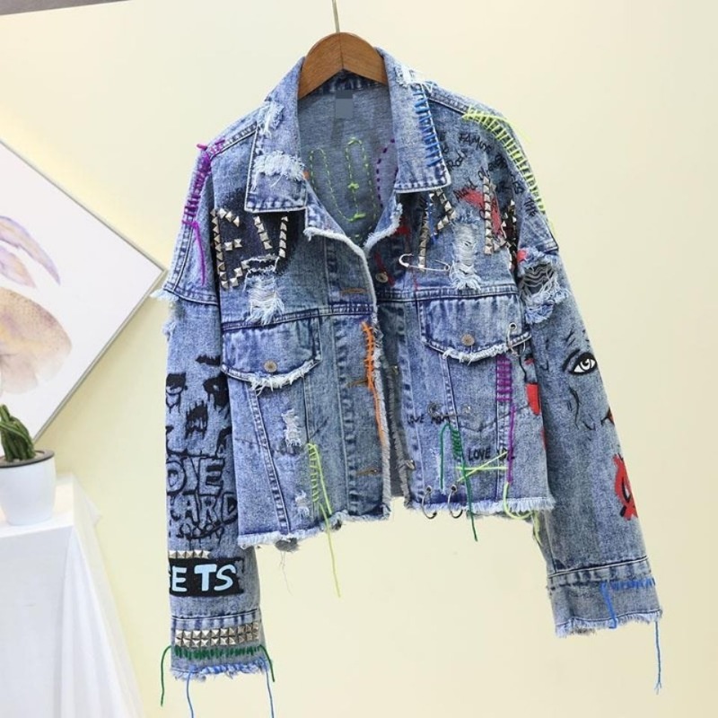 Modna kurtka jeansowa damska w – Street Fashion Graffiti recenzja i cena