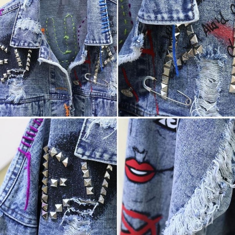 Modna kurtka jeansowa damska w – Street Fashion Graffiti recenzja i cena