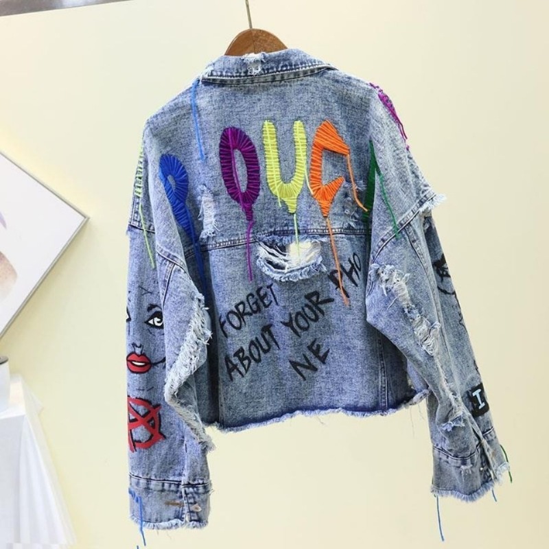 Modna kurtka jeansowa damska w – Street Fashion Graffiti recenzja i cena